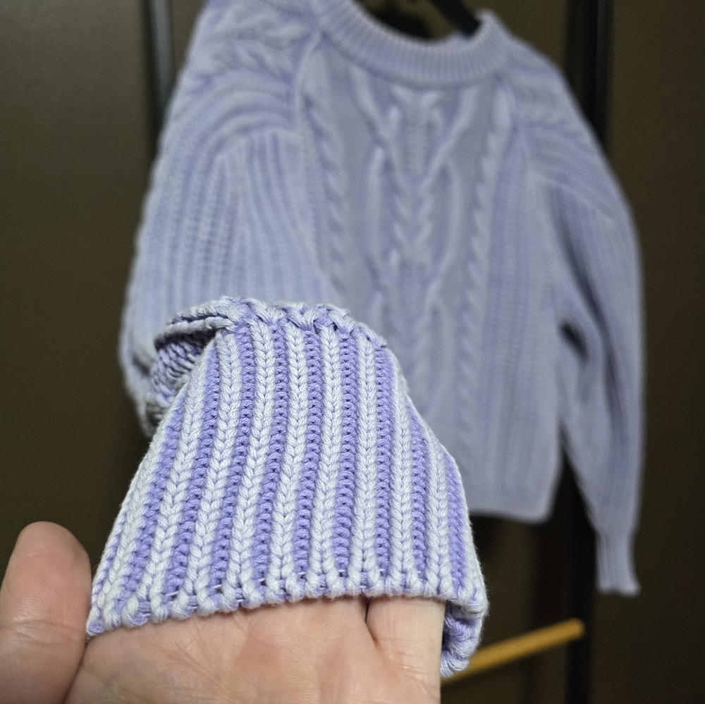 Free People Lavender Cable Knit Sweater - Picture 3 of 6